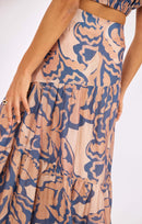 Wild City Maxi Skirt in Navy-Multi - detail view