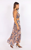 Wild City Maxi Skirt in Navy-Multi - mood image