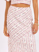 Rosebud Maxi Skirt in Pink Multi - detail view