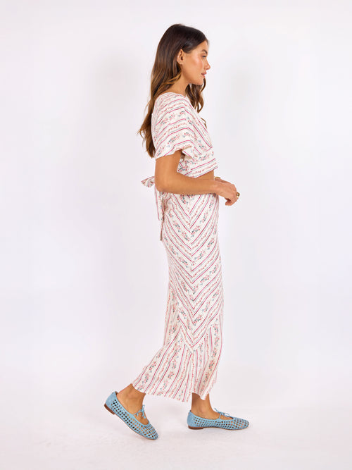 Rosebud Maxi Skirt in Pink Multi - mood image