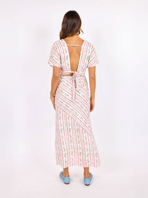 Rosebud Maxi Skirt in Pink Multi - back view