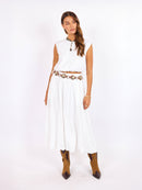 Deja Vu Bubble Maxi Skirt in White - front view
