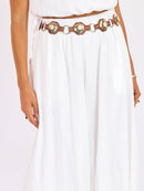 Deja Vu Bubble Maxi Skirt in White - detail view