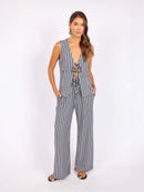 Firefly Knit Pants in Navy Ivory - front view