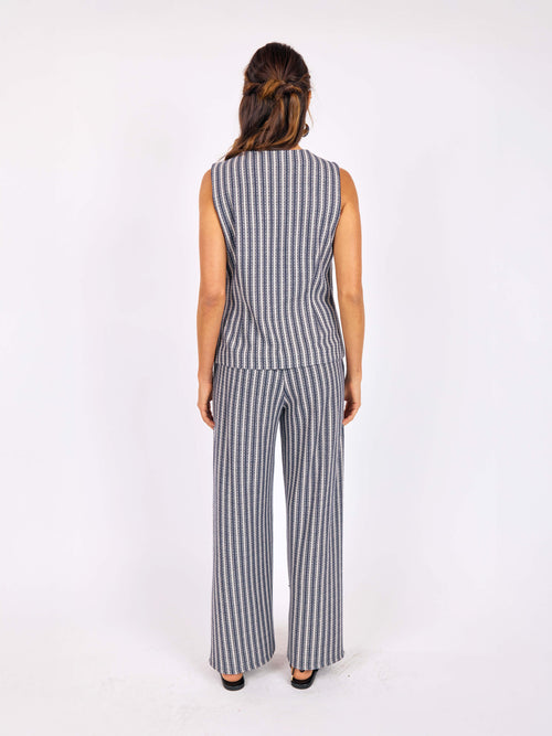 Firefly Knit Pants in Navy Ivory - back view