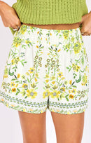 Dandelion Dreams Shorts in Citron Multi - detail view