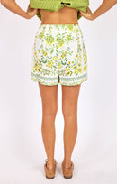 Dandelion Dreams Shorts in Citron Multi - back crop view