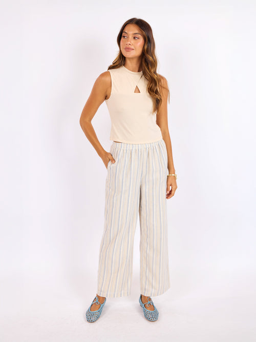 The Lands Pullon Pants in Blue Multi - front view