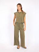 Gila Knit Pants in Sage - front view