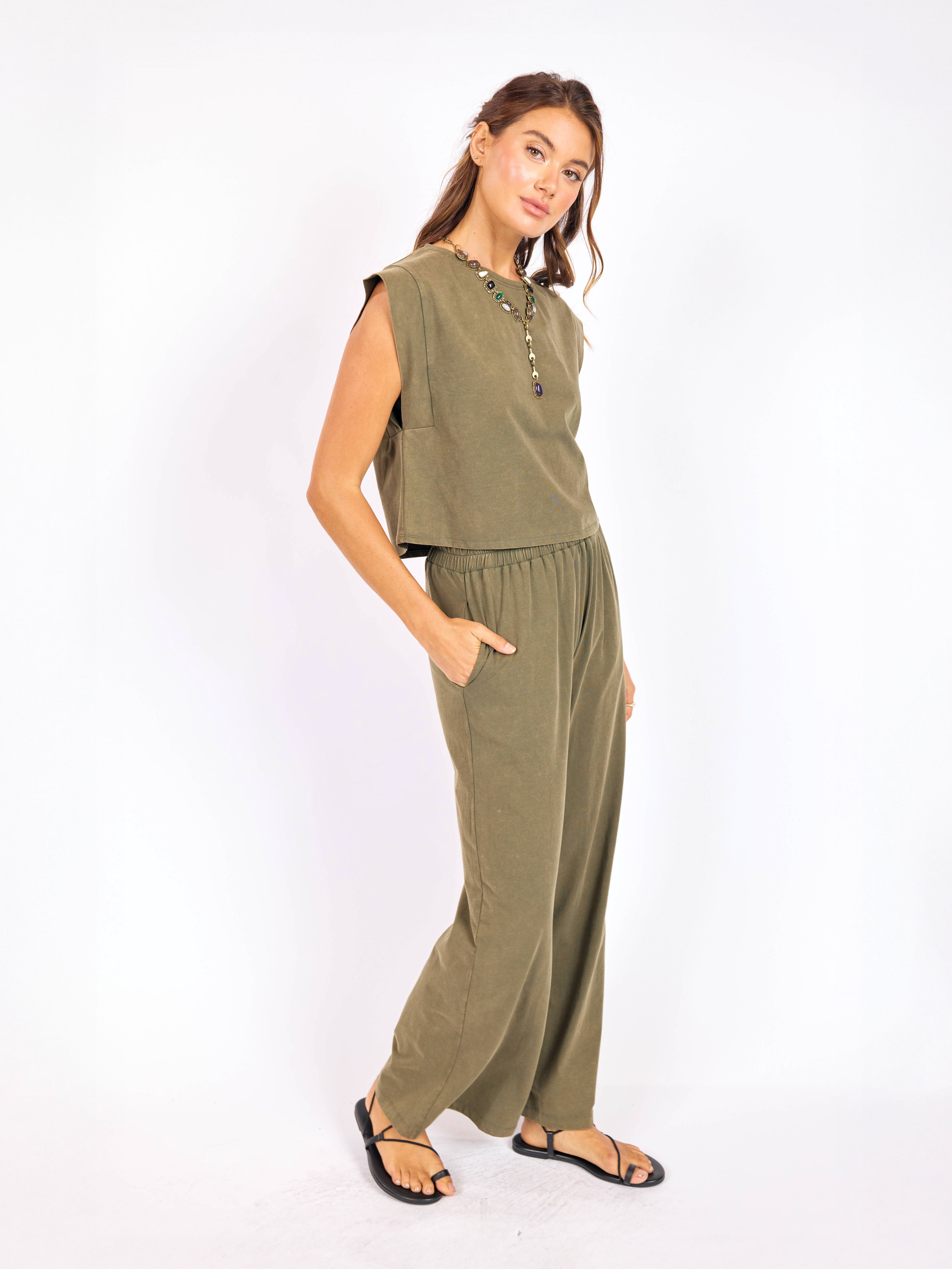 Gila Knit Pants in Sage - mood image