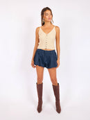 Maverick Bubble Shorts in Navy - front view