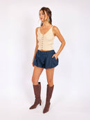 Maverick Bubble Shorts in Navy - mood image