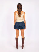 Maverick Bubble Shorts in Navy - back view