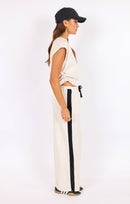 Metro Knit Pants in Heather-Oatmeal-Black - mood image