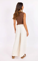 Hustle Pleated Pants in Ivory - back view
