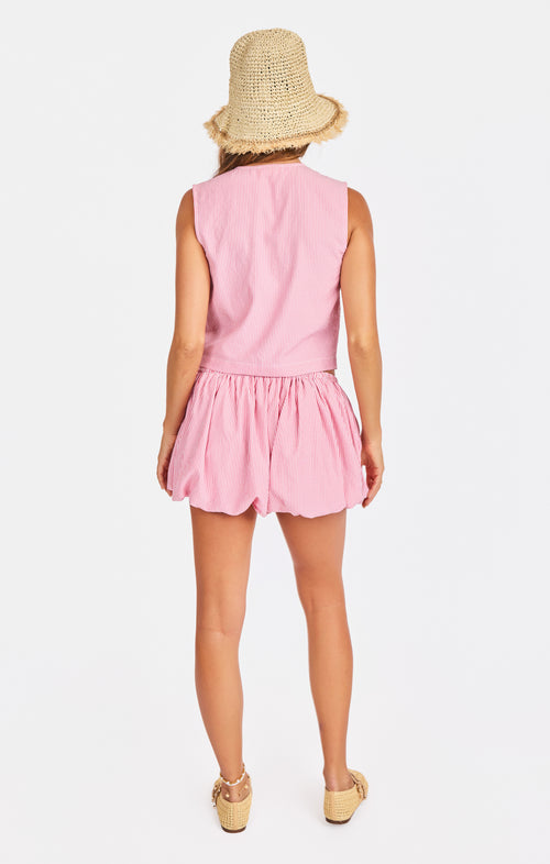 Lollygag Button Up Tank in Color - back view