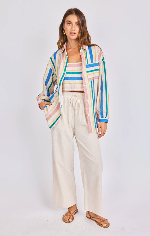 Sail Away Button Up in Multi - front view