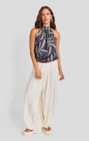 Nautical Nights Top in Navy Oatmeal - front view