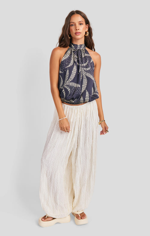 Nautical Nights Top in Navy Oatmeal - front view