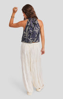 Nautical Nights Top in Navy Oatmeal - back view