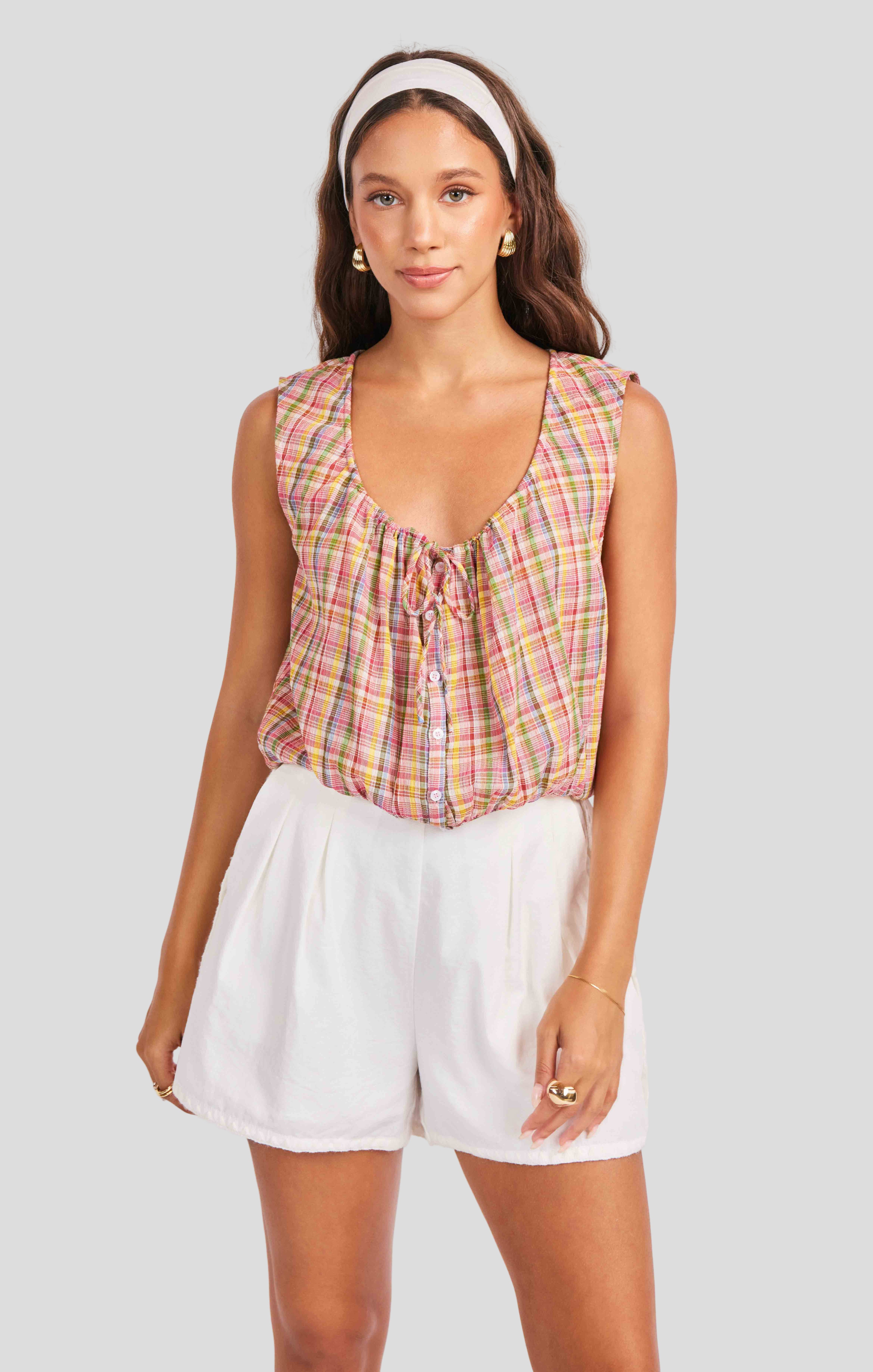 Beachside Leisure Tank in Multi - front crop view