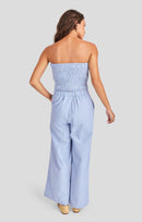Windows Down Tube Top in Blue Ivory - back view
