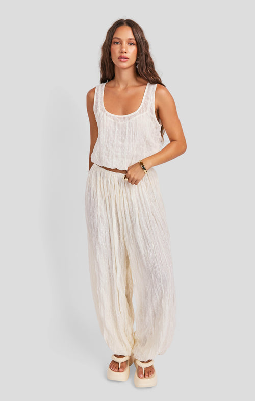 Solstice Bubble Top in Ivory - front view