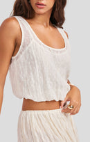 Solstice Bubble Top in Ivory - detail view