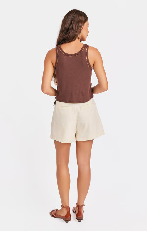 Riptide Embroidered Tank in Color - back crop view