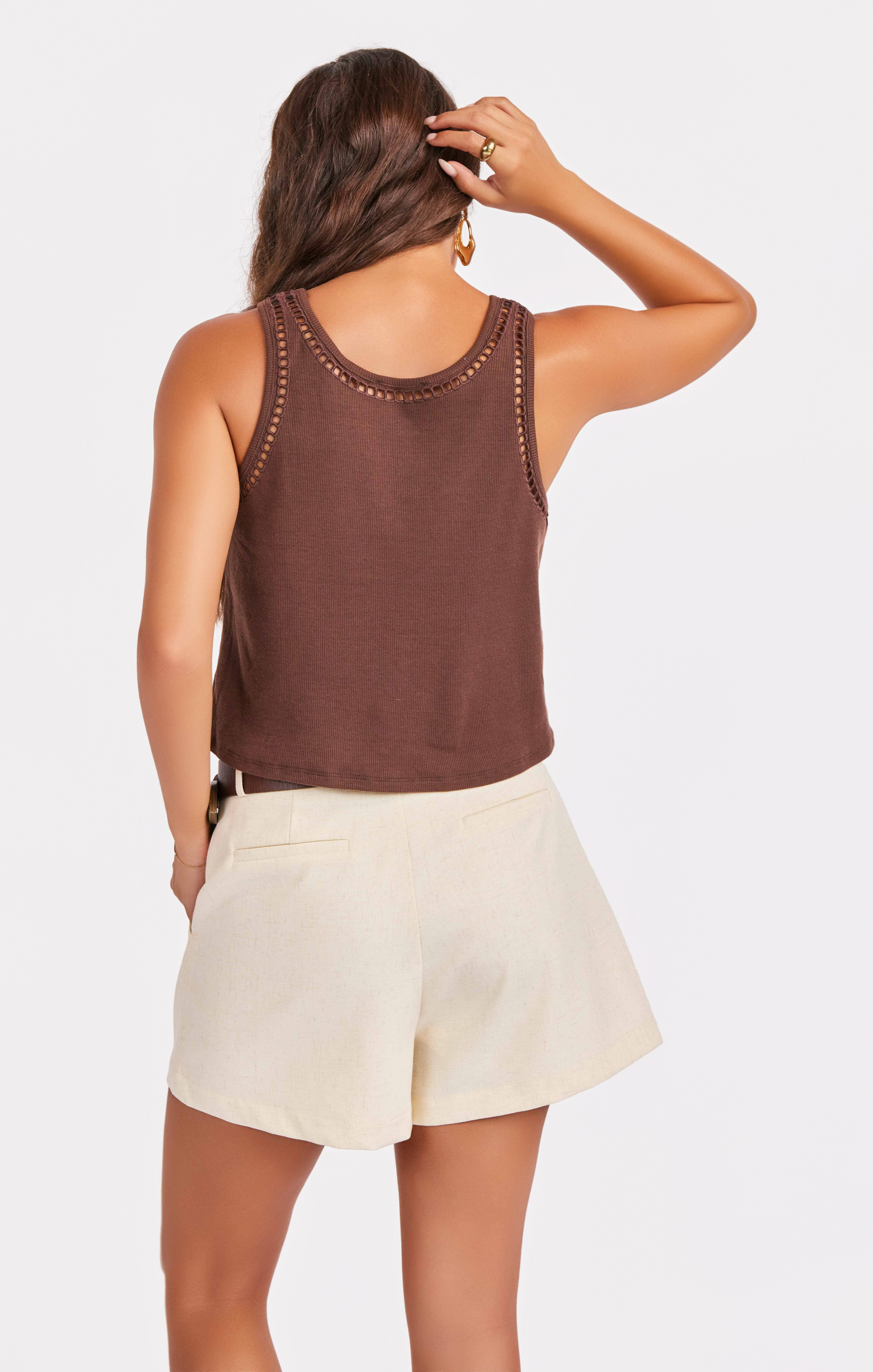 Riptide Embroidered Tank in Color - back crop view