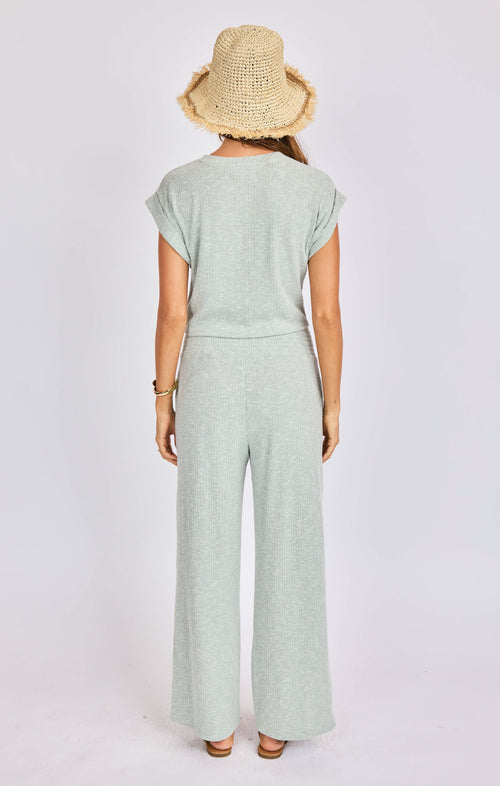 Laguna Ruched Top in Light Sage - back view