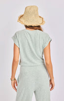 Laguna Ruched Top in Light Sage - back crop view