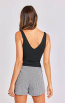 Skipper Knit Tank in Black - back crop view