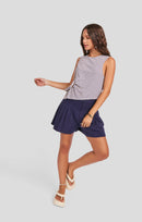 Caspian Knit Top in Blue Multi - mood image