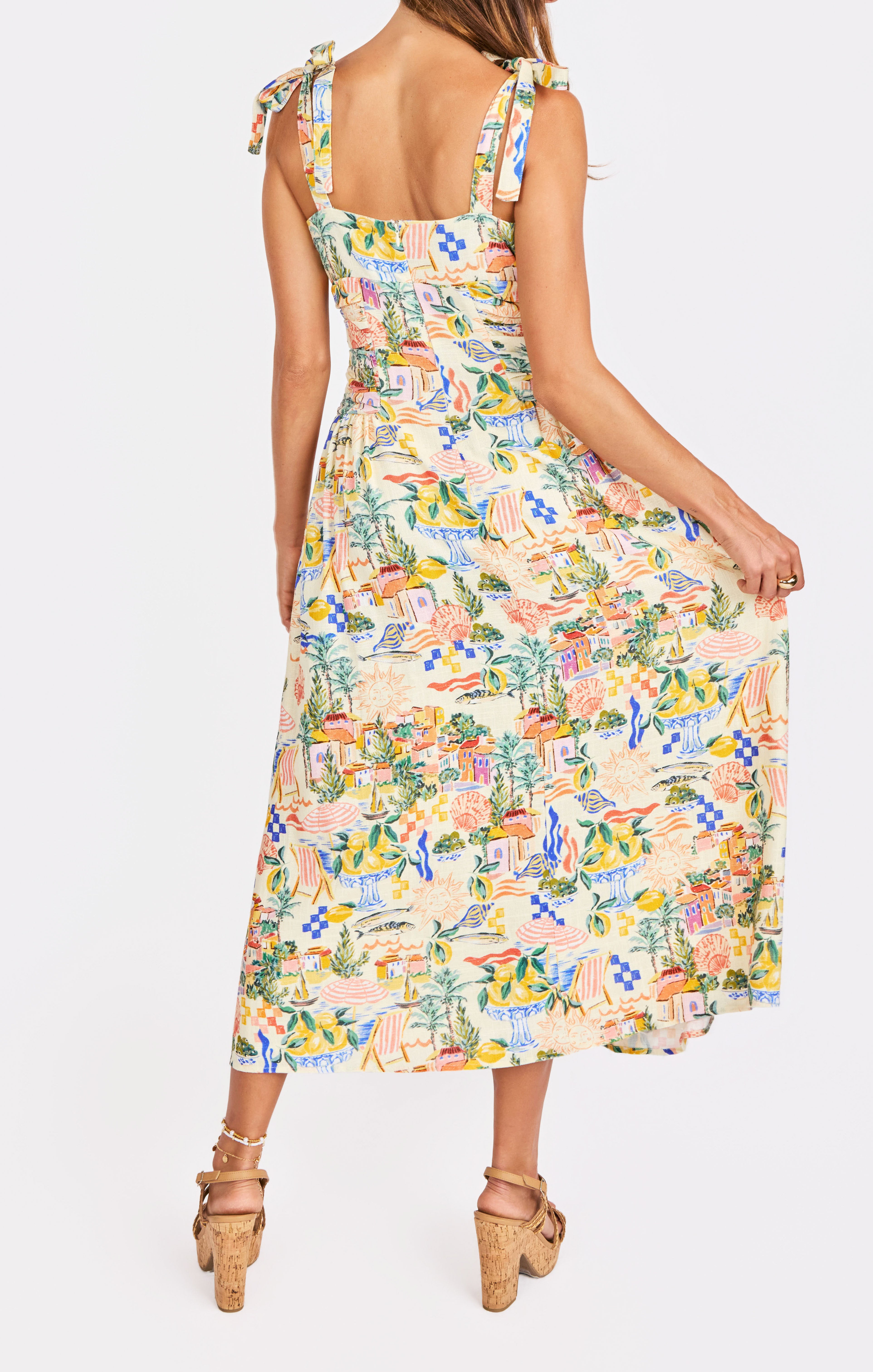 Nostalgic Paradise Dress in Color - back crop view
