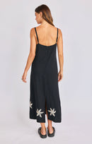 Neptune Embroidered Maxi Dress in Black Ivory - back view