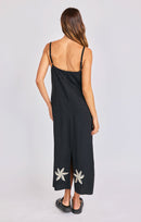 Neptune Embroidered Maxi Dress in Black Ivory - back crop view