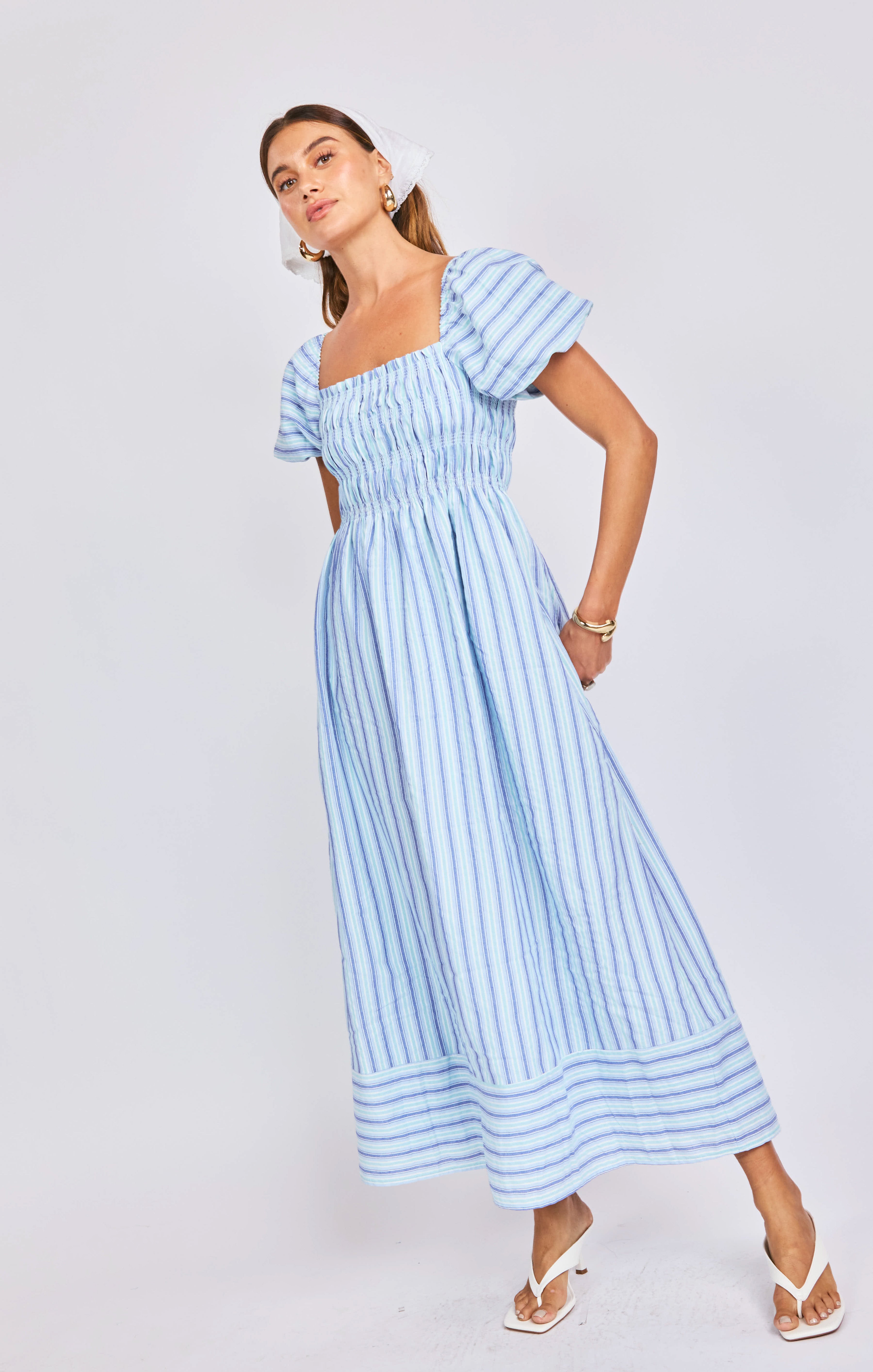 Cape Cod Dress in Blue Multi - mood image