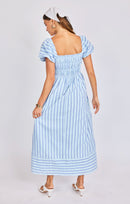 Cape Cod Dress in Blue Multi - back crop view