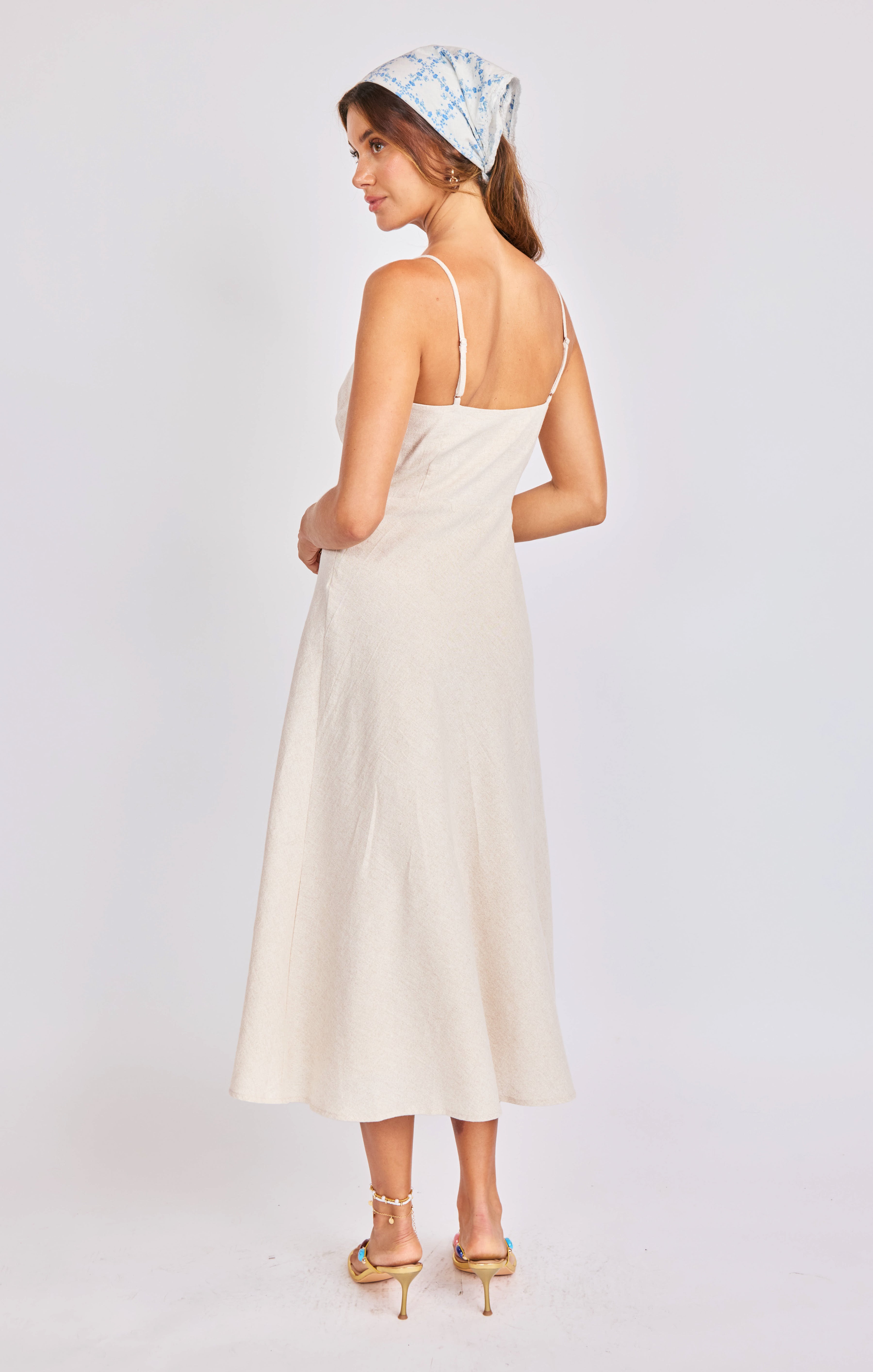 Sandbar Tank Dress in Natural - back view