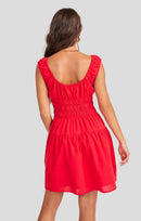 Ariel Mini Dress in Red - back crop view
