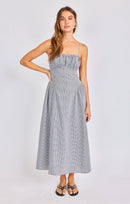Boardwalk Midi Dress in Black White - front view