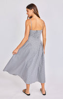 Boardwalk Midi Dress in Black White - back view