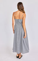 Boardwalk Midi Dress in Black White - back crop view