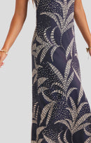 Nautical Nights Dress in Navy Oatmeal - detail view