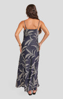 Nautical Nights Dress in Navy Oatmeal - back crop view