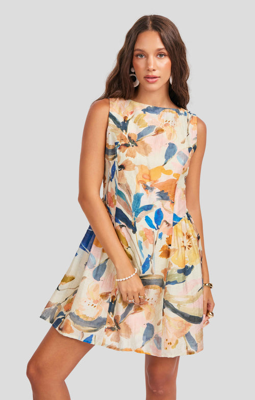 Mangrove Mini Dress in Multi - front crop view