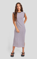 Caspian Knit Dress in Blue Multi - front crop view