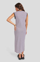 Caspian Knit Dress in Blue Multi - back view