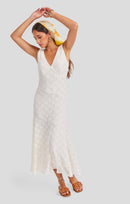 Cordelia Stretch Lace Dress in White - mood image